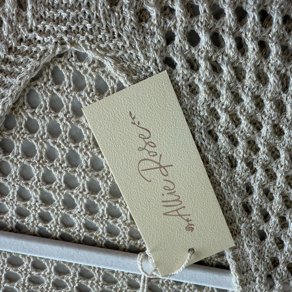 New with tags Altar'd State Beige Open-Knit Top